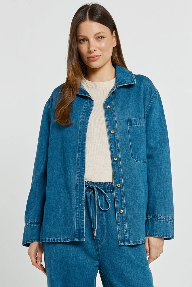 Women's Tops | Vespa Denim Shirt | BETTY BASICS