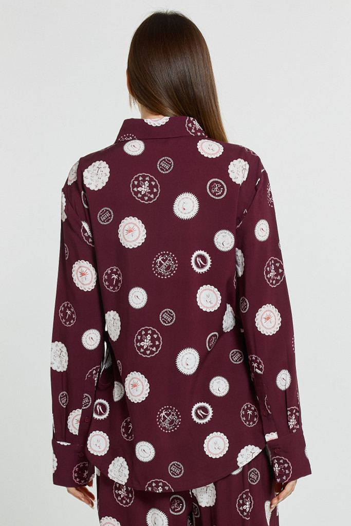 Women's Tops | Stamp Tie Shirt | BETTY BASICS