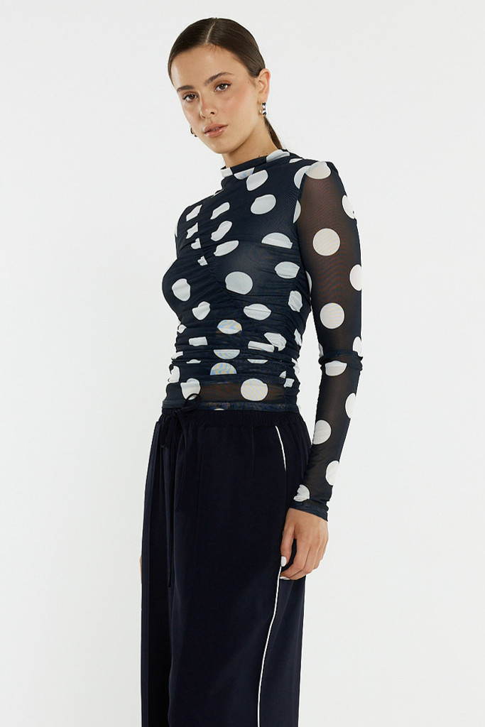 Women's Top | Pammie Seamed Mesh Top | SASS