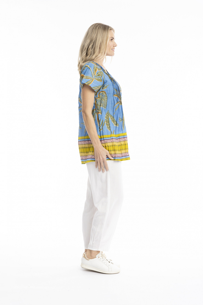 Women's Top | Kayla Short Sleeve Cotton Blouse | ONE SUMMER