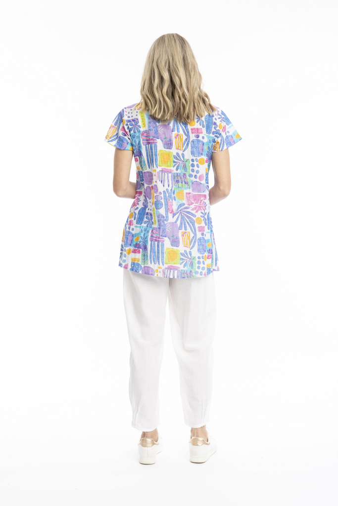 Women's Top | Kayla Short Sleeve Cotton Blouse | ONE SUMMER