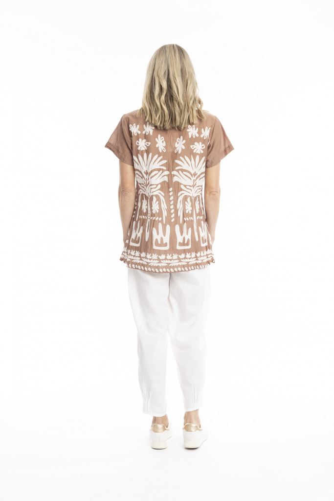 Women's Top | Kayla Short Sleeve Cotton Blouse | ONE SUMMER