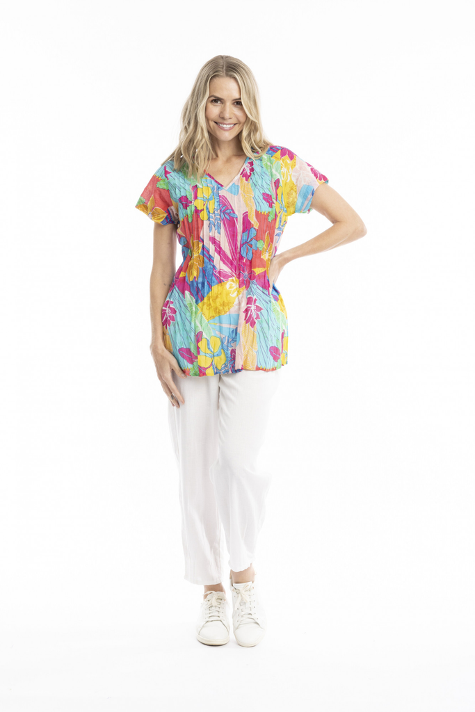 Women's Top | Kayla Short Sleeve Cotton Blouse | ONE SUMMER