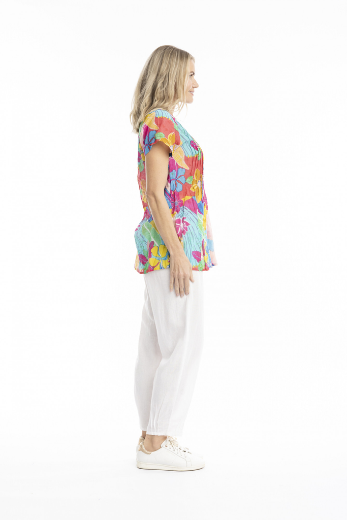 Women's Top | Kayla Short Sleeve Cotton Blouse | ONE SUMMER