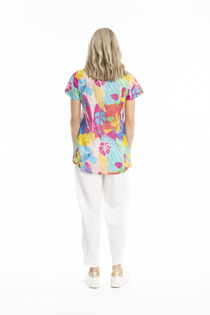 Women's Top | Kayla Short Sleeve Cotton Blouse | ONE SUMMER
