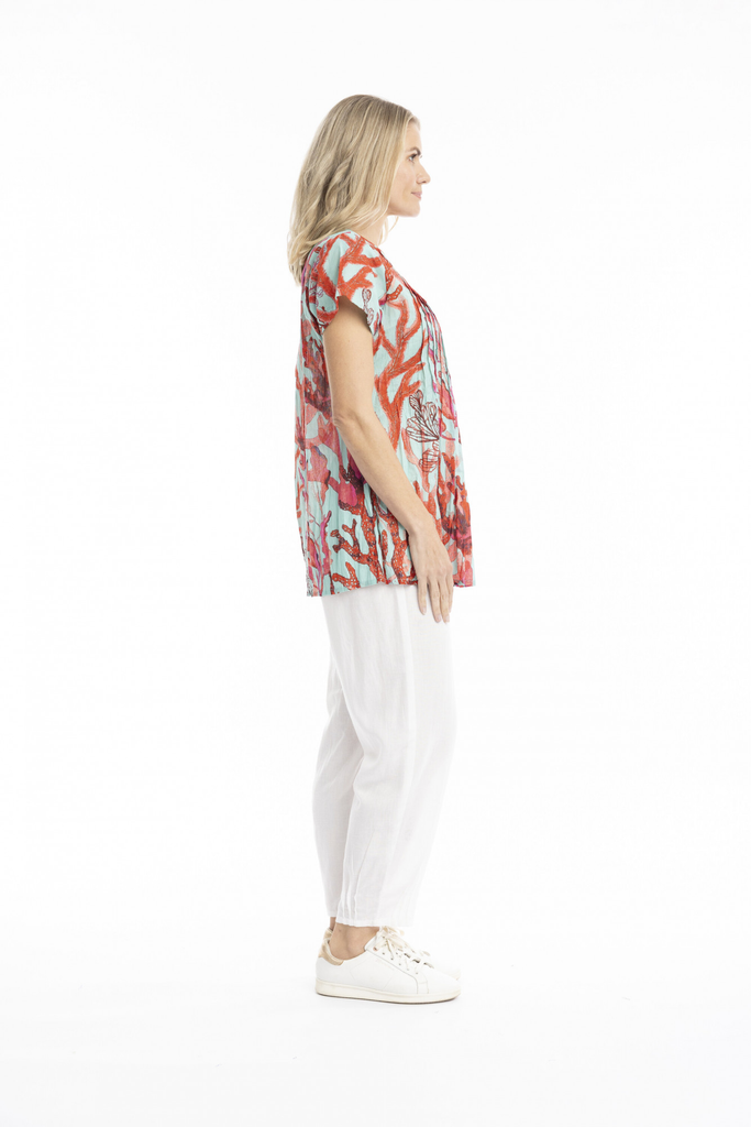 Women's Top | Kayla Short Sleeve Cotton Blouse | ONE SUMMER