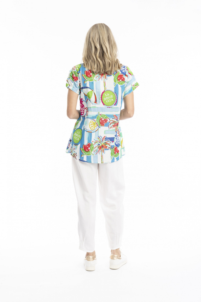 Women's Top | Kayla Short Sleeve Cotton Blouse | ONE SUMMER