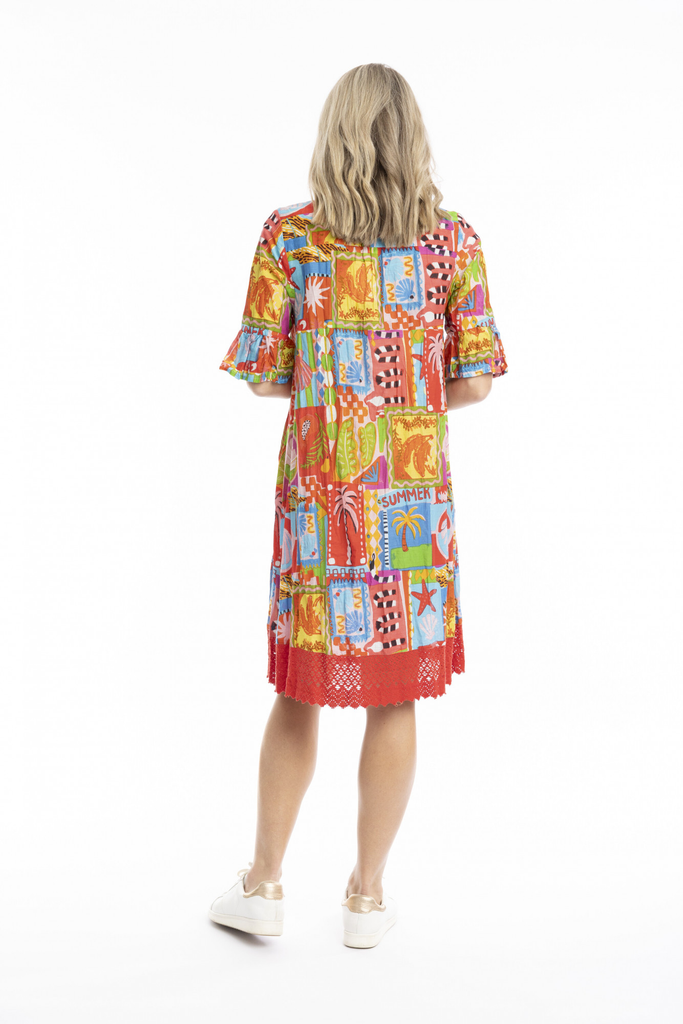 Women's Dresses | Hannah Short Sleeve Tunic Boho Dress | ONE SUMMER