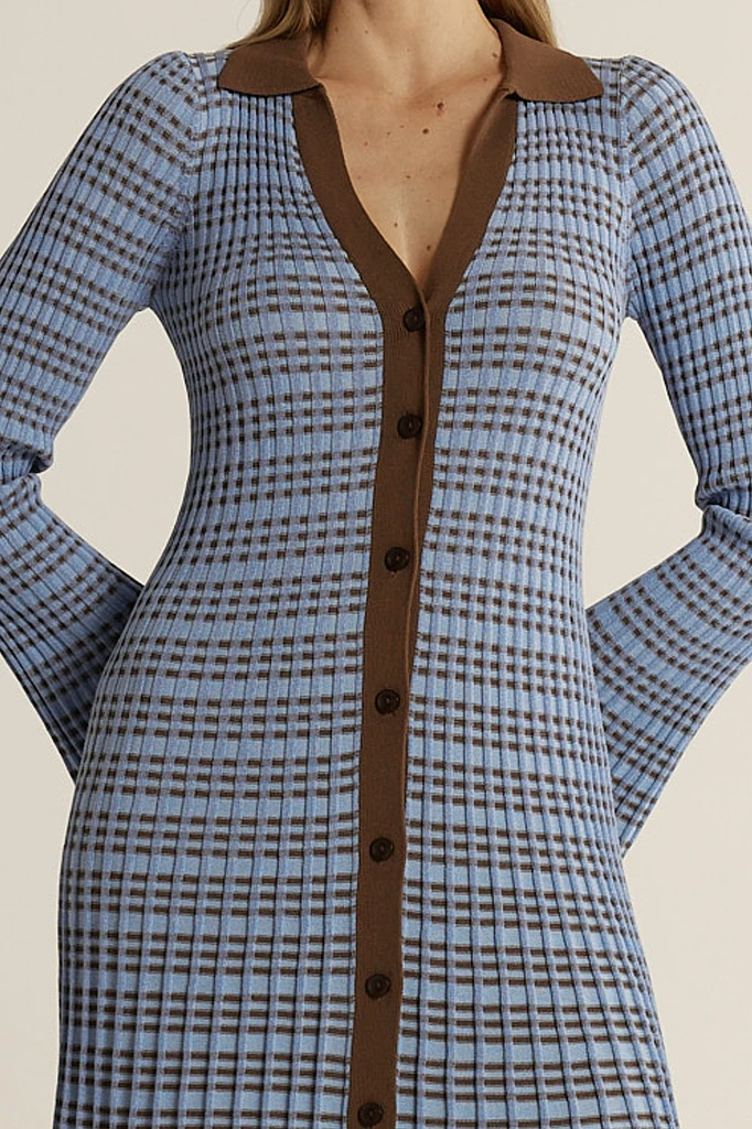 Women's Dress | Nesta Check Knit Dress | Fate + Becker