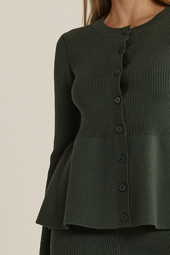 Women's Jackets | Vale Peplum Cardigan | FATE + BECKER
