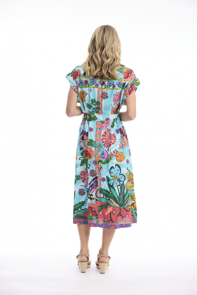Women's Dresses | Provence Collar Tie Waist Dress | ORIENTIQUE