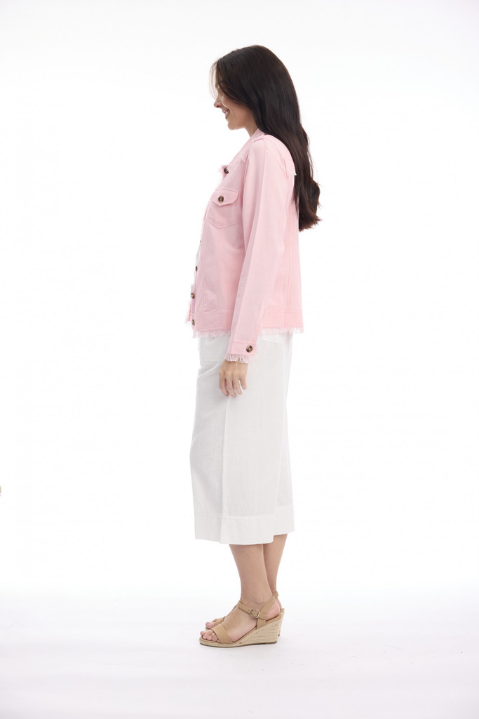 Women's Dresses | Linen Blend Fringe Jacket  | ORIENTIQUE