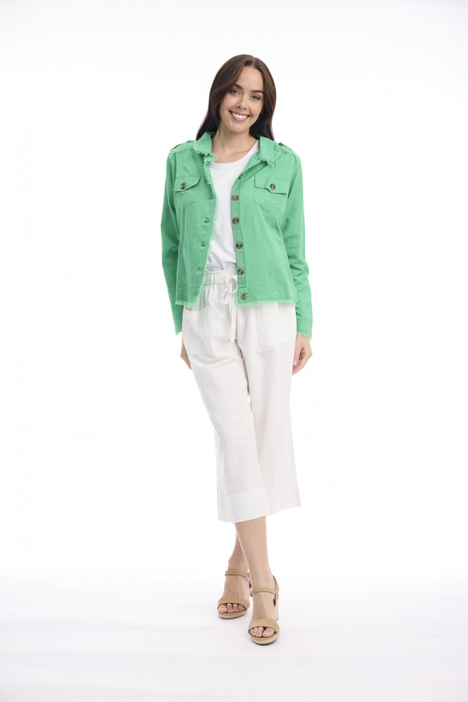 Women's Dresses | Linen Blend Fringe Jacket  | ORIENTIQUE