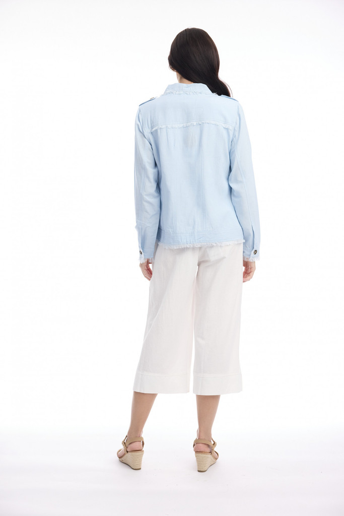 Women's Dresses | Linen Blend Fringe Jacket  | ORIENTIQUE