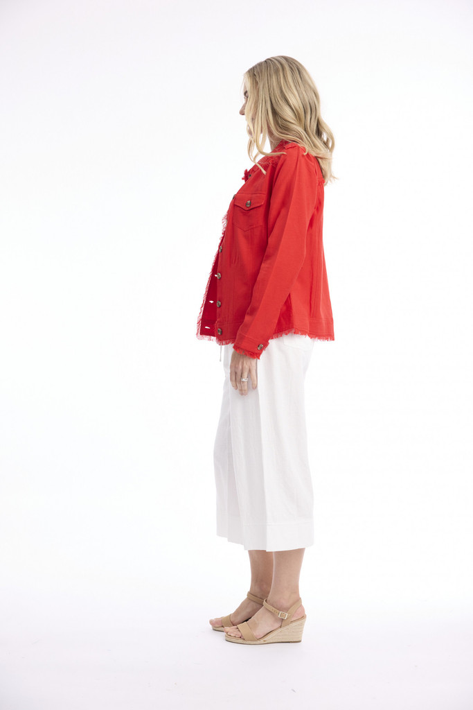 Women's Dresses | Linen Blend Fringe Jacket  | ORIENTIQUE