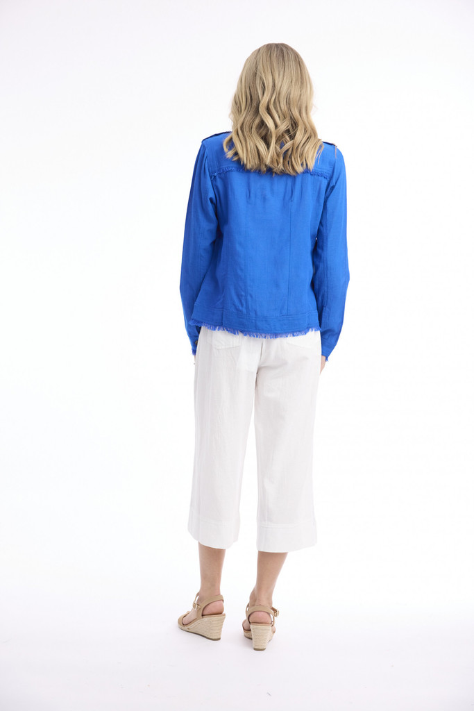 Women's Dresses | Linen Blend Fringe Jacket  | ORIENTIQUE
