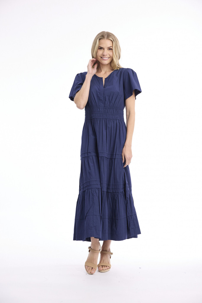 Women's Dresses | Poplin Maxi Short Sleeve Dress | ORIENTIQUE