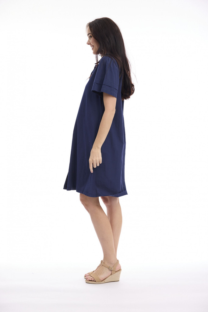 Women's Dresses | Poplin Maxi Short Sleeve Dress | ORIENTIQUE
