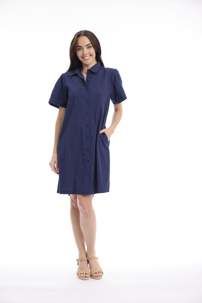 Women's Dresses | Poplin Maxi Short Sleeve Dress | ORIENTIQUE
