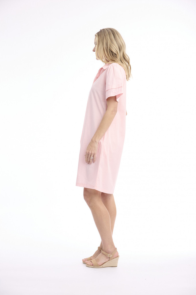 Women's Dresses | Poplin Maxi Short Sleeve Dress | ORIENTIQUE