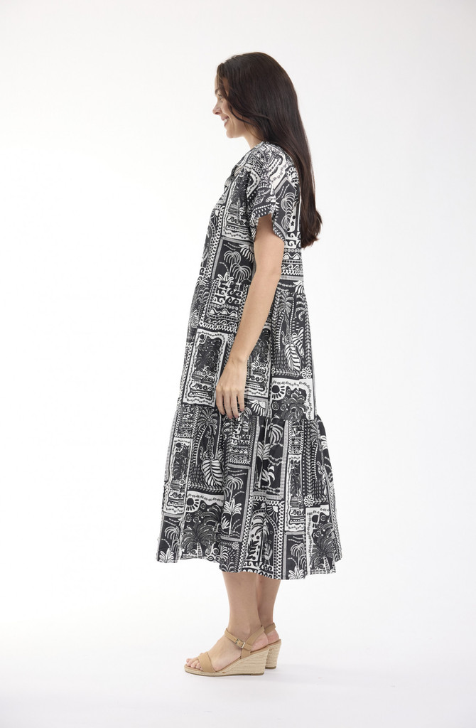 Women's Dresses | Pampellone Layers Collar Dress | ORIENTIQUE