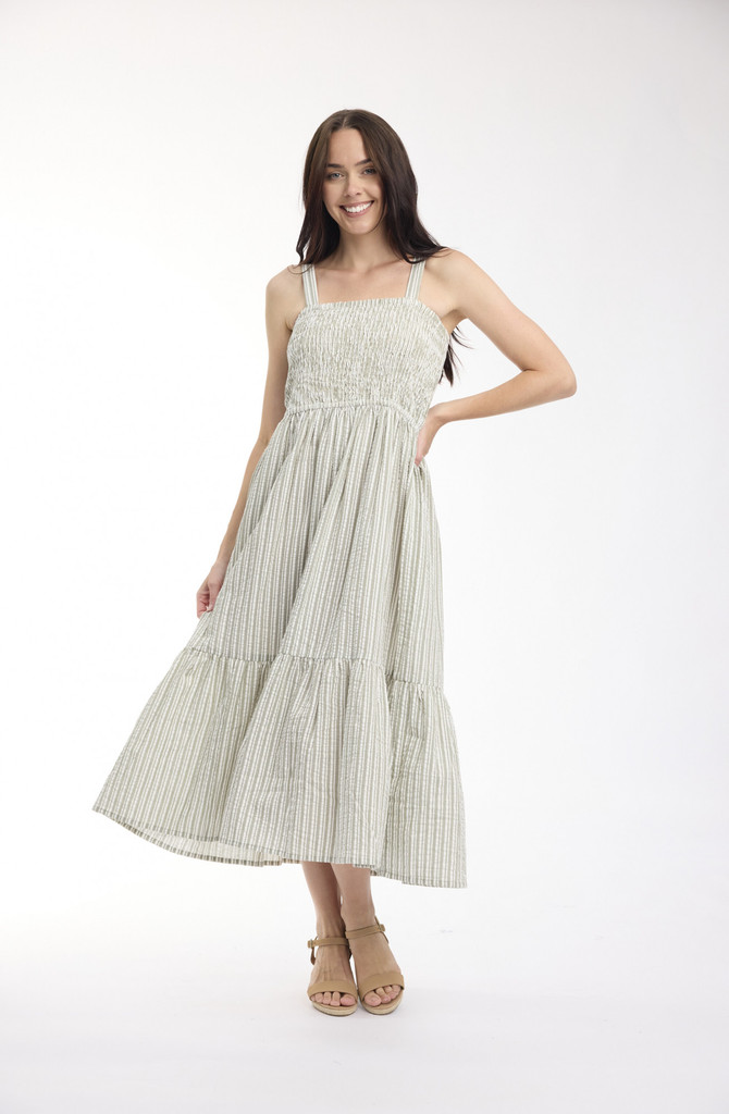 Women's Dresses | Calcutta Shirred Strappy Dress | ORIENTIQUE