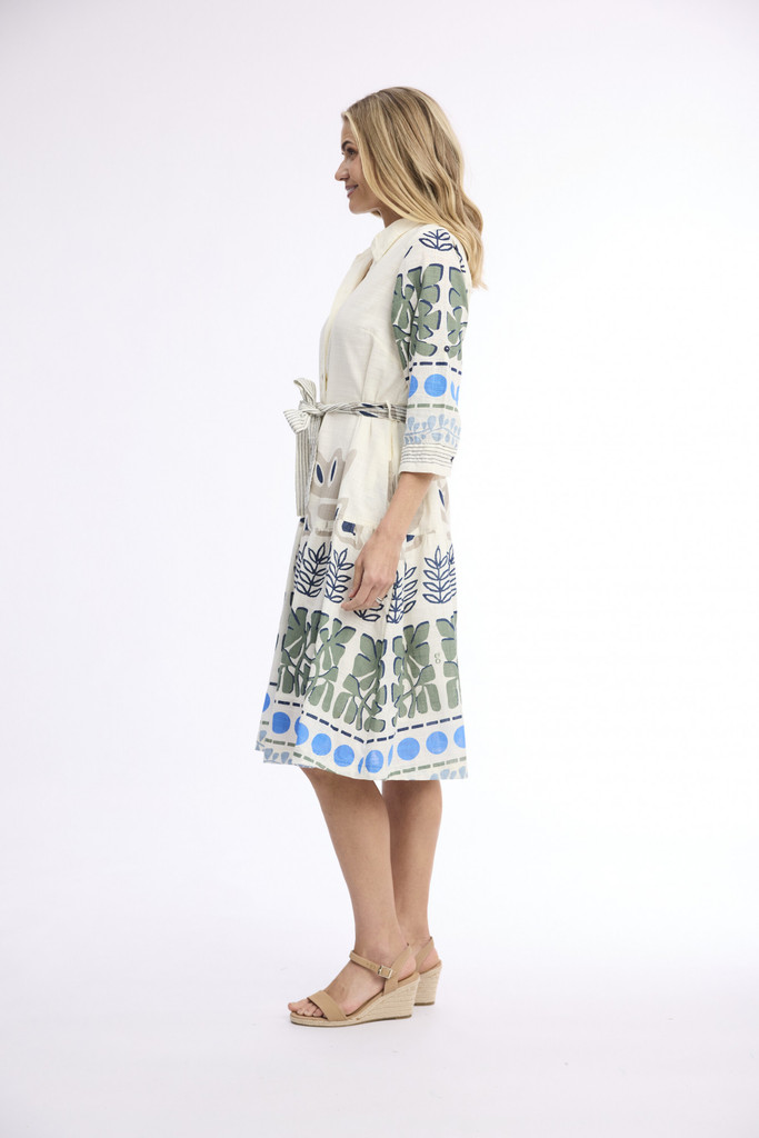 Women's Dresses | Liberte Collar Tie Waist Dress | ORIENTIQUE
