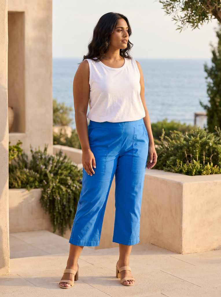 Women's Pants |  Bangalene Capri Rivets  Pant | ORIENTIQUE