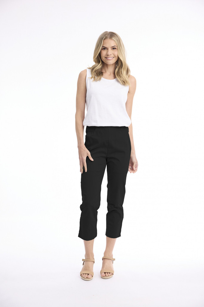 Women's Pants |  Bangalene Capri Rivets  Pant | ORIENTIQUE