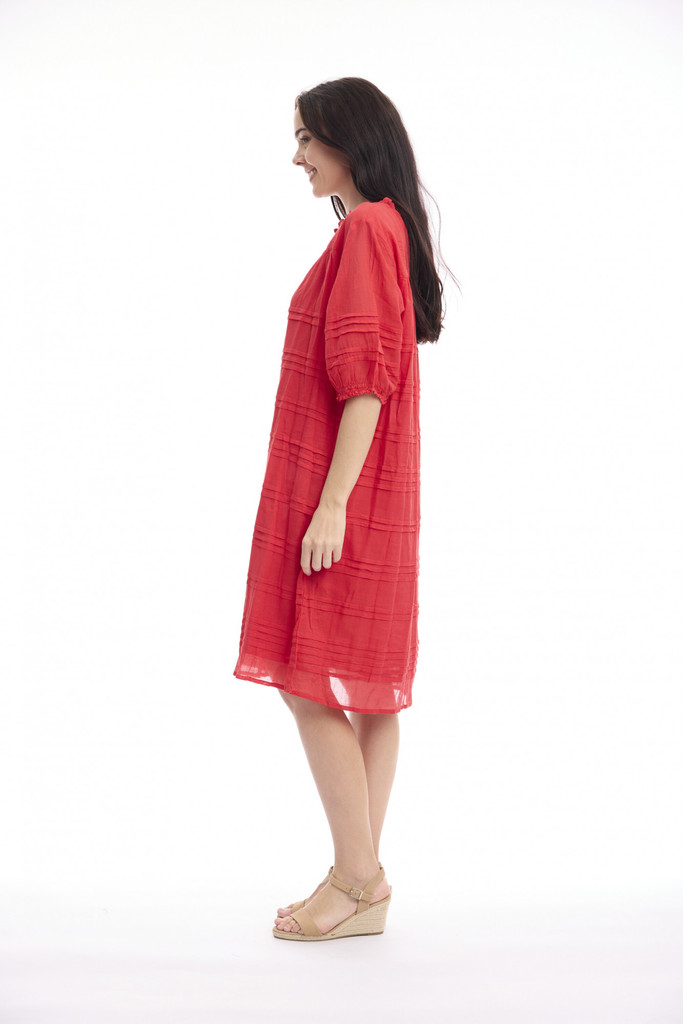 Women's Dresses | Cotton Gauze Pleated Dress | ORIENTIQUE