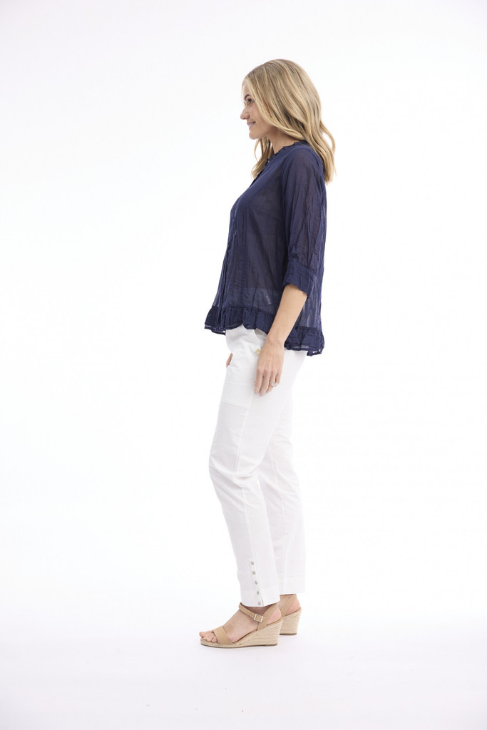 Women's Top | Cotton Gauze Buttonthrough Top | ORIENTIQUE