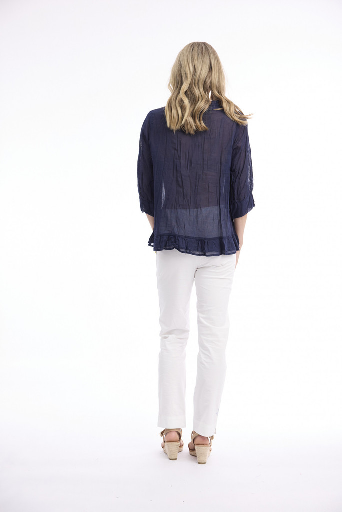 Women's Top | Cotton Gauze Buttonthrough Top | ORIENTIQUE
