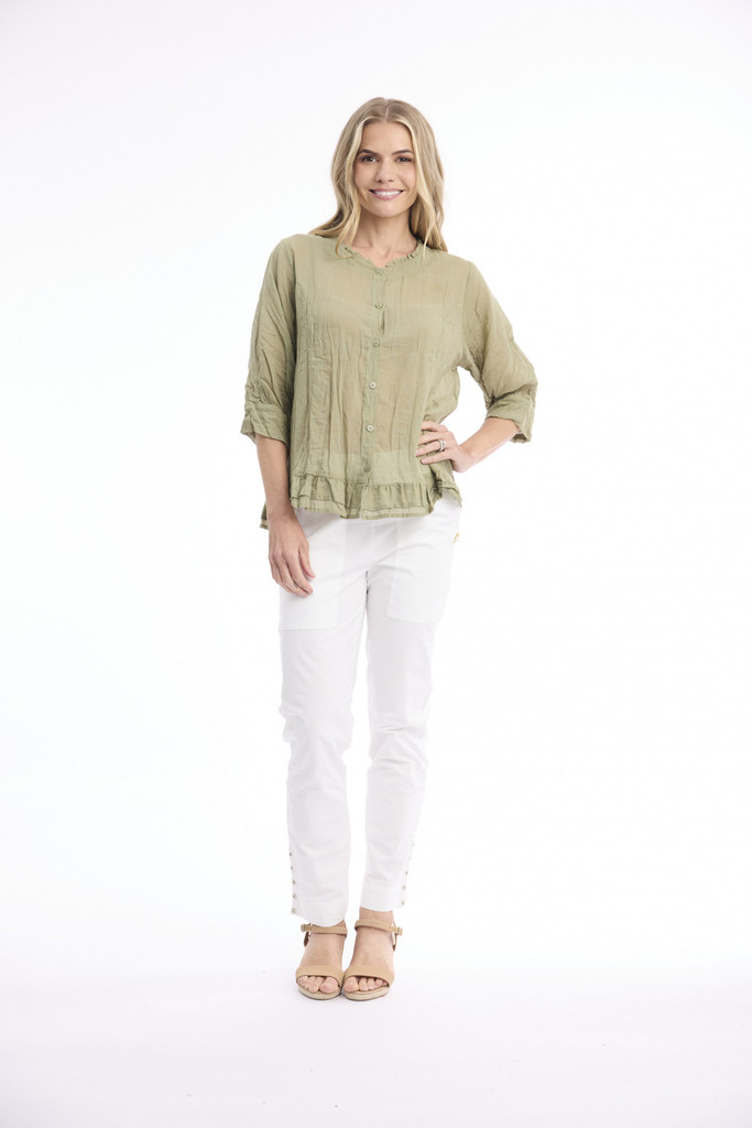 Women's Top | Cotton Gauze Buttonthrough Top | ORIENTIQUE