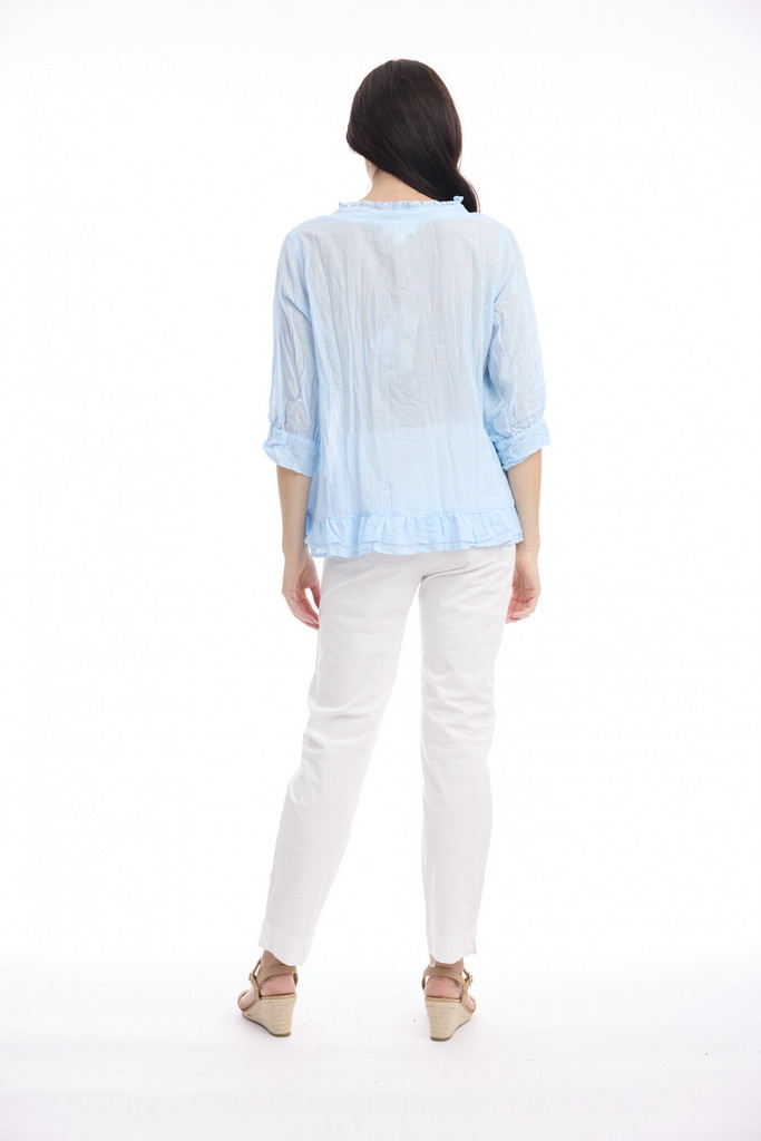 Women's Top | Cotton Gauze Buttonthrough Top | ORIENTIQUE