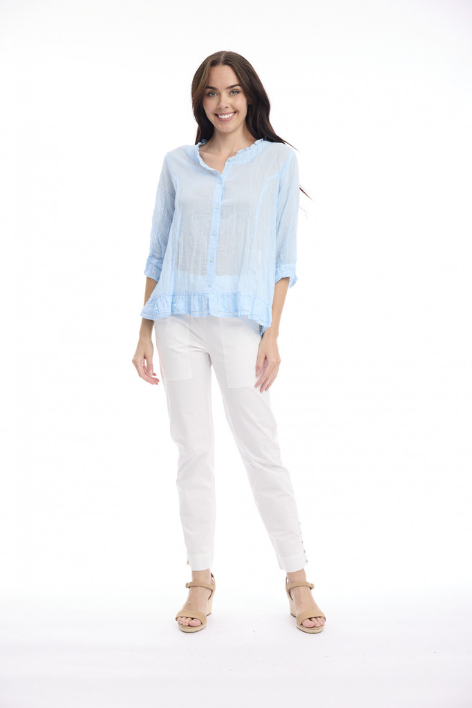 Women's Top | Cotton Gauze Buttonthrough Top | ORIENTIQUE