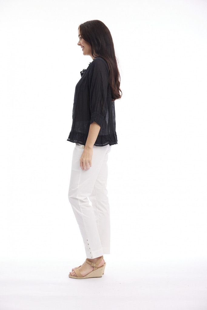 Women's Top | Cotton Gauze Buttonthrough Top | ORIENTIQUE