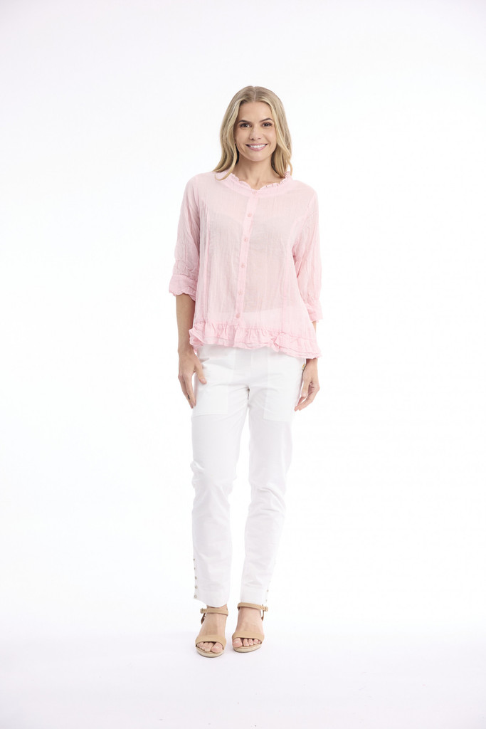 Women's Top | Cotton Gauze Buttonthrough Top | ORIENTIQUE