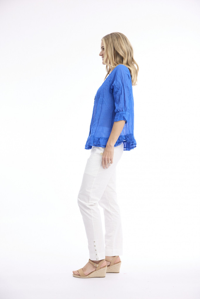 Women's Top | Cotton Gauze Buttonthrough Top | ORIENTIQUE