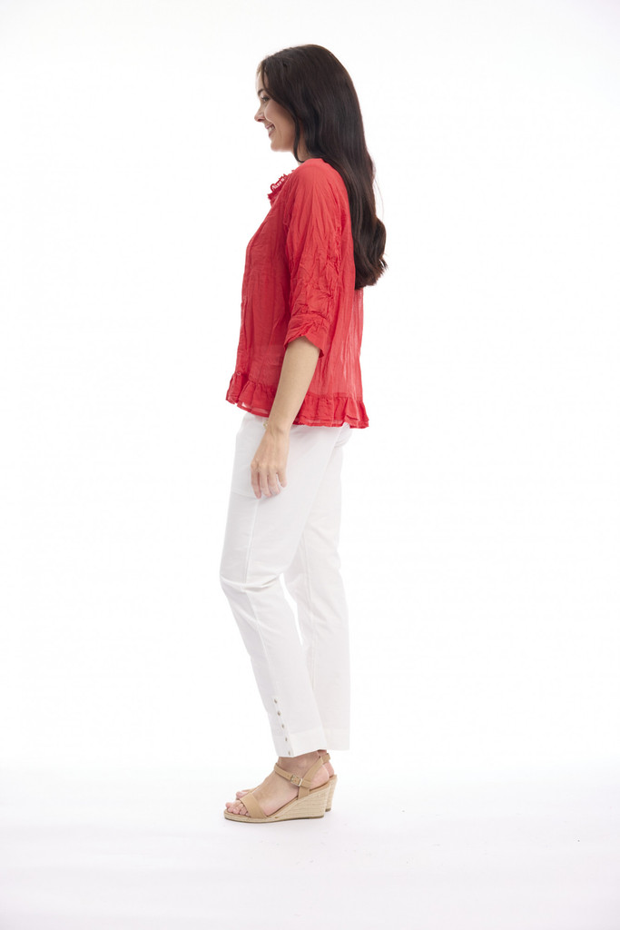 Women's Top | Cotton Gauze Buttonthrough Top | ORIENTIQUE