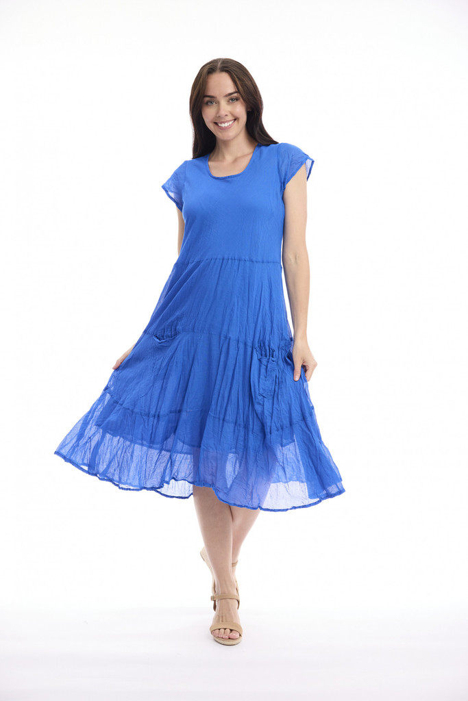 Women's Dresses | Cotton Gauze Bias Pockets Dress | ORIENTIQUE