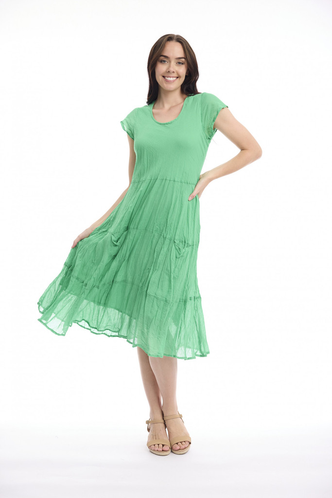 Women's Dresses | Cotton Gauze Bias Pockets Dress | ORIENTIQUE