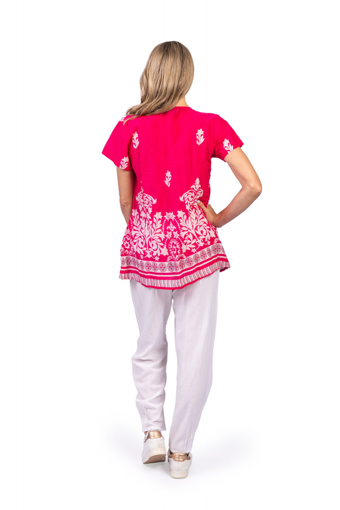 Women's Top | Kayla Short Sleeve Cotton Blouse | ONE SUMMER