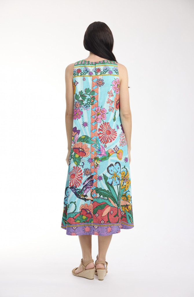 Women's Dresses | Provence Midi Sleeveless Dress | ORIENTIQUE