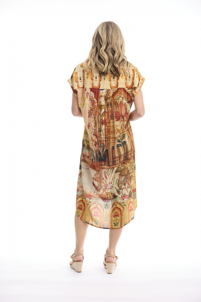 Women's Dresses | Digital Collar Shirt Dress | ORIENTIQUE