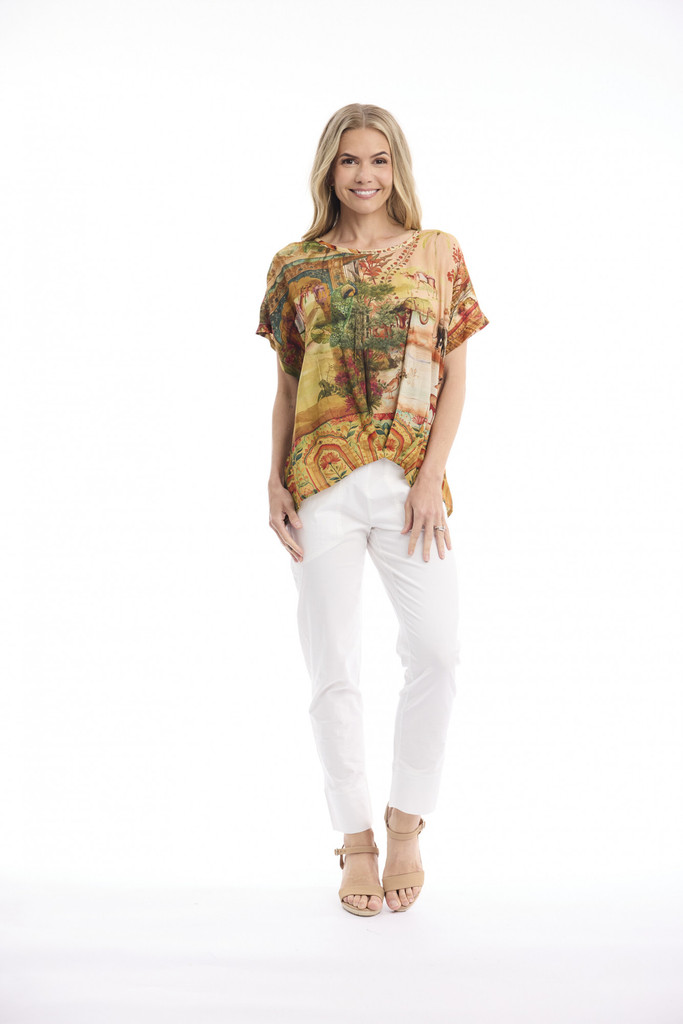 Women's Top | Digital Pleated Top | ORIENTIQUE