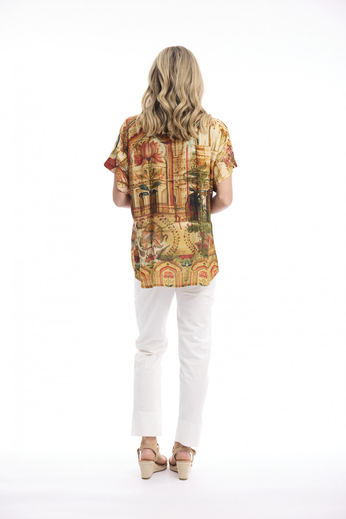 Women's Top | Digital Pleated Top | ORIENTIQUE