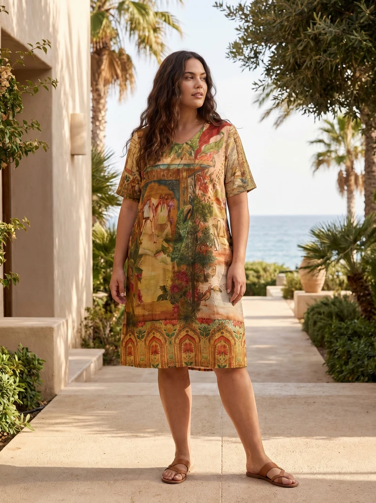 Women's Dresses | Digital Shift Dress | ORIENTIQUE