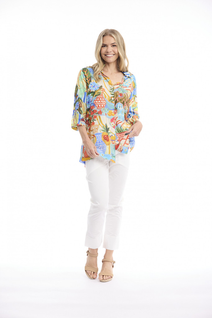 Women's Dresses | Digital Collared Shirt Dress | ORIENTIQUE
