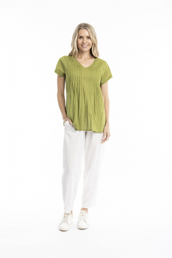 Women's Top | Kayla Short Sleeve Cotton Blouse | ONE SUMMER