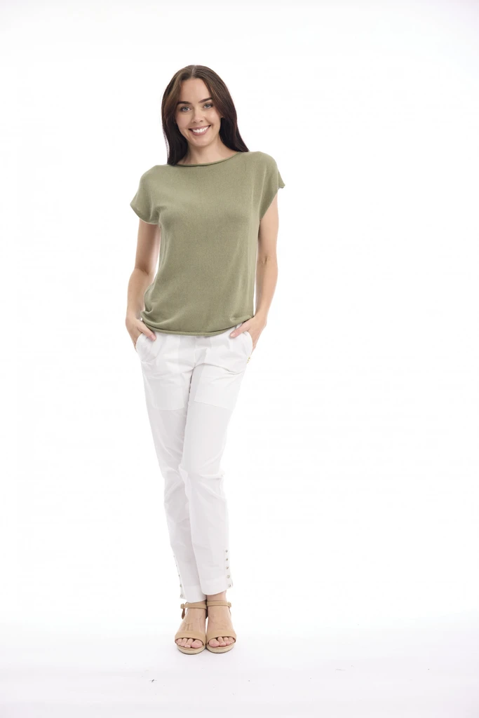 Women's Top | Knit Boatneck Top | ORIENTIQUE